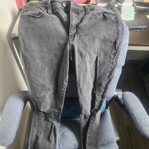 Distressed Gray Jeans